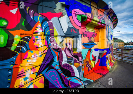 Graffiti on a building in Slussen, Södermalm, Stockholm, Sweden. Stock Photo