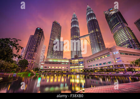 Kuala Lumpur, Malaysia at KLCC Park and Petronas Towers. Stock Photo