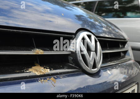 Wolfsburg, Germany - September 29, 2015 - Volkswagen VW cheating in tests for pollution and emissions of its diesel motor Stock Photo