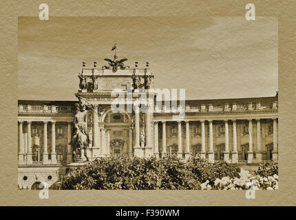 In front of the new Castle at Heldenplatz is the Equestrian statue of Prince Eugene of Savoy, Vienna, Austria, Europe Stock Photo