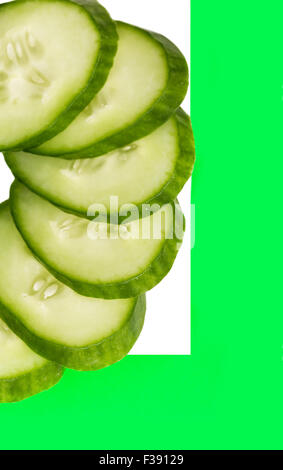 Fresh natural the cucumber sliced rings closeup Stock Photo - Alamy