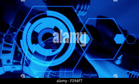 Hologram graphic interface, abstract background Stock Photo