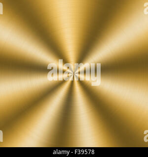 Circular metallic texture. Golden shiny abstract background Stock Photo
