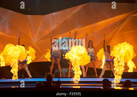 Malmö, Sweden. Monday, 13th May 2013. Alyona Lanskaya performs her Song 'Solayoh' for Belarus. Stock Photo