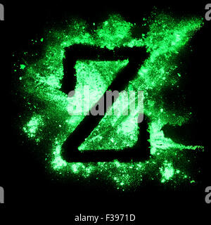 Glow in the dark grunge alphabet Stock Photo