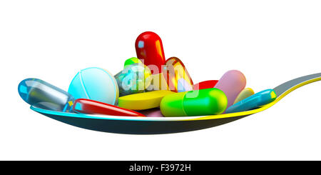 Dose of colorful pills Stock Photo