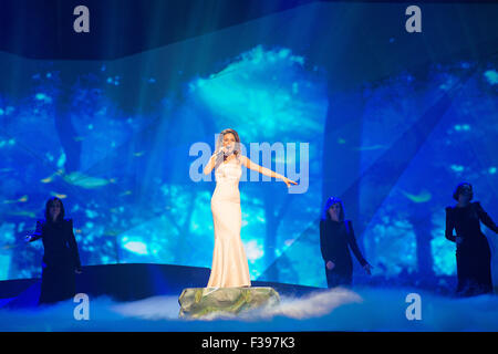 Malmö, Sweden. Monday, 13th May 2013. Zlata Ohnewich performs her Song 'Gravity' for Ukraine. Stock Photo