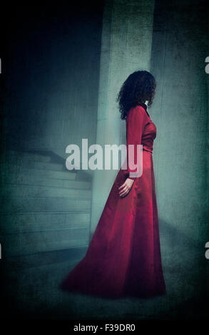 Woman in red dress Stock Photo