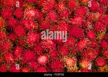 a pile of rambutan Stock Photo