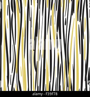Abstract hand drawn black and gold seamless patterns Stock Vector