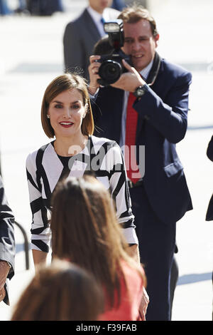 Madrid, Spain. 2nd Oct, 2015. Queen Letizia of Spain at the Red Cross fundraising event at the Congress of Deputies on Little Flag Day ('Fiesta de la Banderita'), in Madrid, Spain. Credit:  Jack Abuin/ZUMA Wire/Alamy Live News Stock Photo