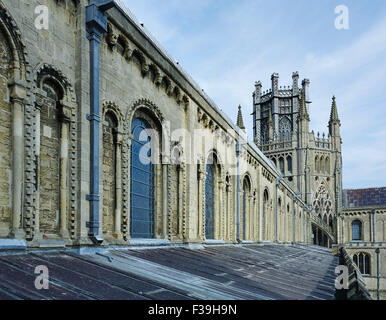 Ely Cathedral Octagon from aisle roof Stock Photo