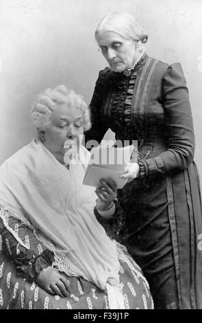 Elizabeth Cady Stanton, seated, and Susan B. Anthony Stock Photo