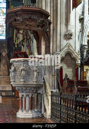 St Patrick's Cathedral Dublin pulpit Stock Photo