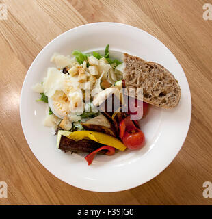 Salad of grilled vegetables with croutons, view fro above Stock Photo