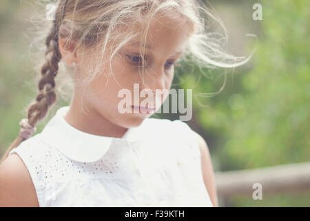 Portrait of a girl looking pensive