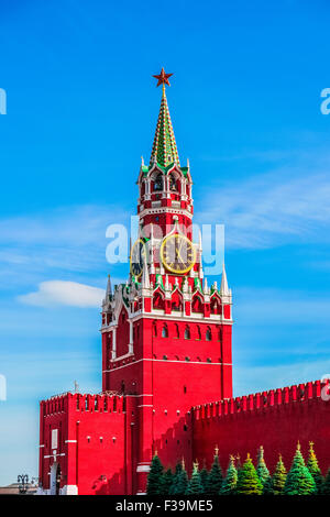 Spasskaya tower of Moscow Kremlin, Russia, Europe Stock Photo