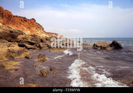Sea coast and cliffs in Spain during the ebb Stock Photo