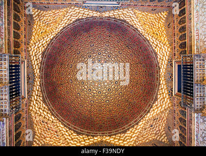 Dome in Alcazar palace. view from below Stock Photo