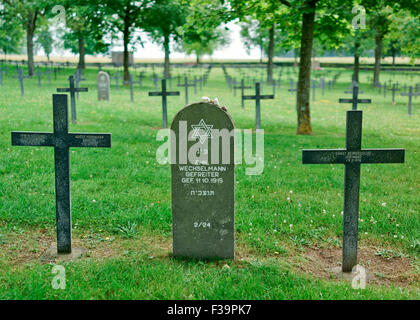 German Christian and Jewish markers for graves of German soldiers near Arras France killed during world war one. Stock Photo