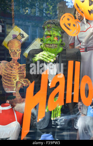 London, UK. 2nd October 2015. Halloween themed shop windows appearing in central London Credit:  Matthew Chattle/Alamy Live News Stock Photo