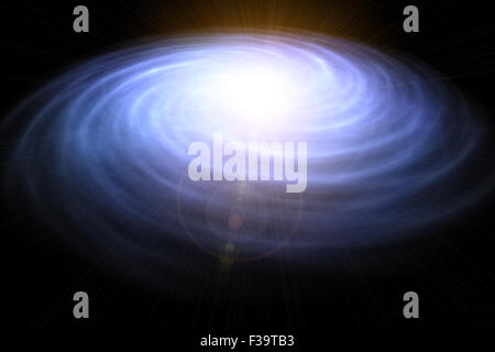 Illustration of a spiral galaxy in deep space Stock Photo