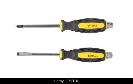 Two screwdrivers isolated on white background Stock Photo