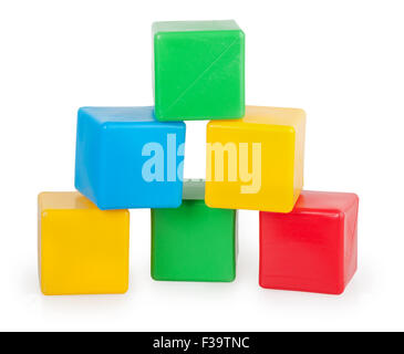 Colorful stacked toy plastic building blocks Stock Photo - Alamy