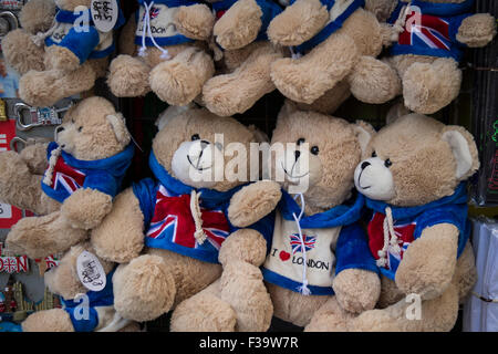 Teddy bear souvenirs of London in a tourist shop Stock Photo - Alamy