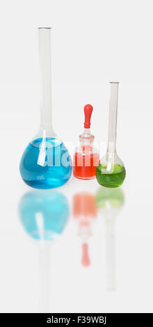 Laboratory glassware isolated over white background Stock Photo