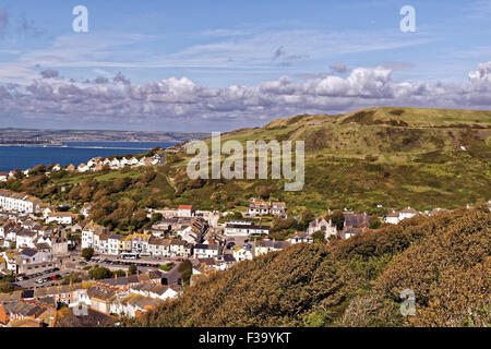 Town Fortuneswell on Isle of Portland at the English Channel coast, in ...