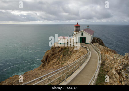 The lighthouse - built in 1870 and retired in 1975 -,  Point Reyes National Seashore , California, USA Stock Photo