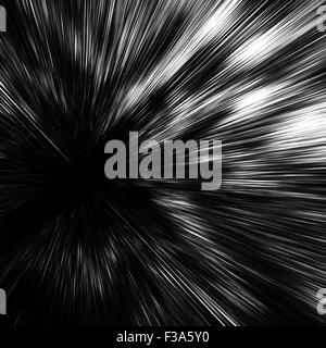 Abstract digital image with fast motion blur effect on black square background Stock Photo