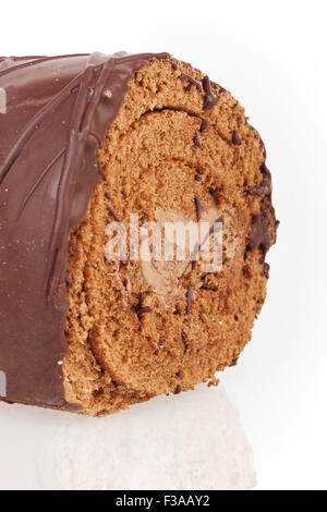 chocolate roll isolated on white background Stock Photo