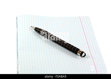 pen and notebook isolated on white background Stock Photo