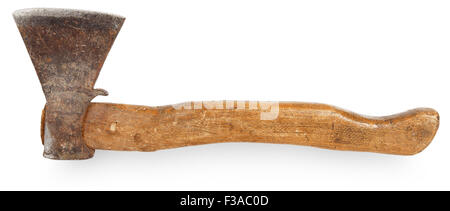 Old ax isolated on white background Stock Photo