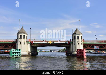 Długi bridge in Szczecin, view from a boat Stock Photo