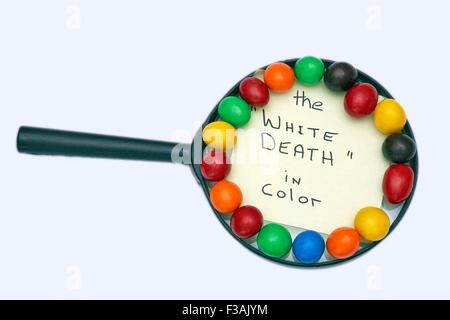 Generic Coloured Candy Balls High Sugar Content  The White Death in Colour Stock Photo