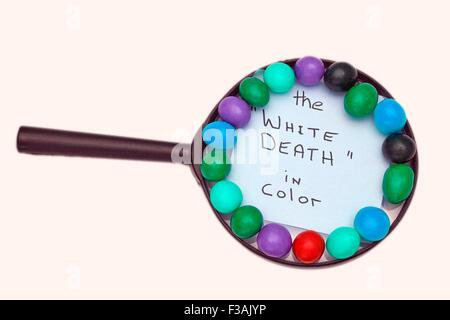 Generic Coloured Candy Balls High Sugar Content  The White Death in Colour Stock Photo