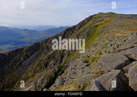 The summit ridge of Moel Siabod in Snowdonia Stock Photo