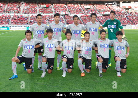 Saitama, Japan. 3rd Oct, 2015. Sagan Tosu team group line-up Football/Soccer : 2015 J1 League 2nd stage match between Urawa Red Diamonds 1-1 Sagan Tosu at Saitama Stadium 2002 in Saitama, Japan . © Sho Tamura/AFLO SPORT/Alamy Live News Stock Photo