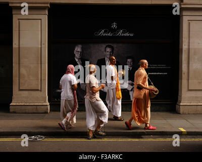 Hare Krishna Monks on Street in Prague. Editorial Image - Image of