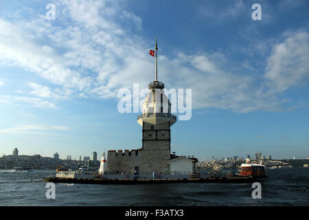 The Maiden's Tower (Kiz Kulesi) in Istanbul, Turkey. Stock Photo