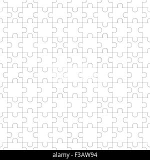 White jigsaw pieces seamless pattern Stock Vector