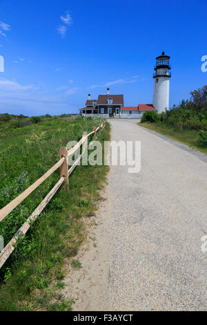 The Highland Light (previously known as Cape Cod Light) North Truro, Massachusetts oldest and tallest lighthouse on Cape Cod Stock Photo