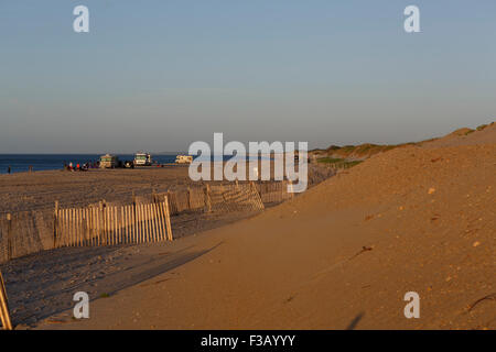 Campervans at Sandy Neck beach Barnstable Cape Cod Massachusetts USA Stock Photo