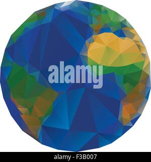 Vector Illustration of Low Poly World Stock Vector