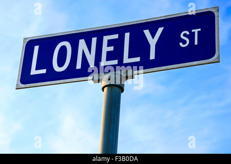 Lonely Street sign outside the Heartbreak Hotel in Memphis Tennessee Stock Photo