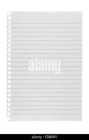 Lined paper isolated on white background Stock Photo