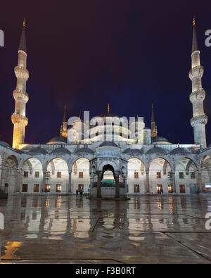 Nigh view of the New Mosque ( Yeni Cami) Stock Photo